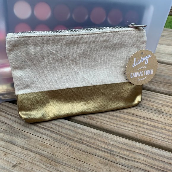 Canvas and Gold Bag - Picture 1 of 4